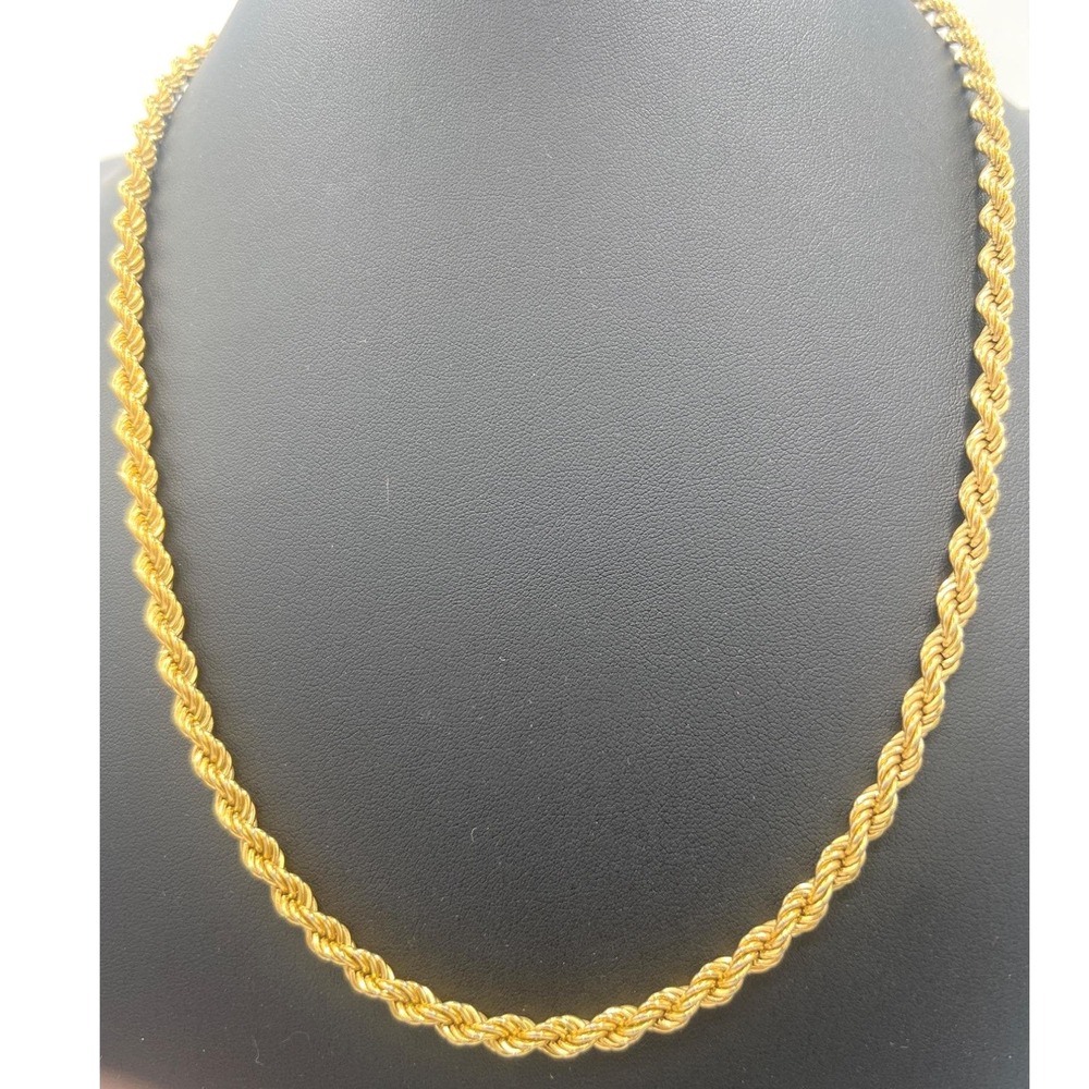 Vintage Monet Twisted Rope Chain Chunky Necklace 24" 5mm  \Gold‎ Tone Unisex
